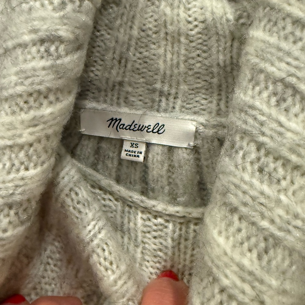 Madewell Grey Snowbound Drawstring Pullover Turtl… - image 6